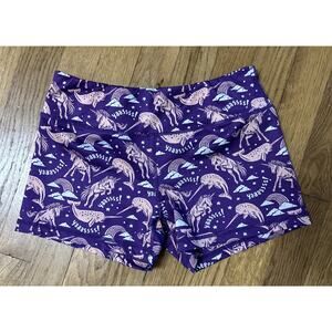 Women’s IAB I Am Becoming Unicorn Narwhal Compression Shorts Size 6 S *C3